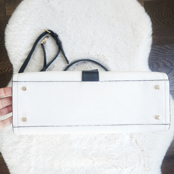 RARE Kate Spade NY Rosaline Bow Black & White Leather Satchel Shoulder B… - Picture 16 of 16